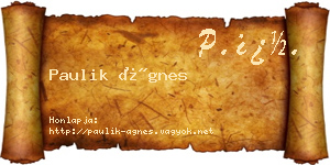 Paulik Ágnes névjegykártya