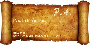 Paulik Ágnes névjegykártya