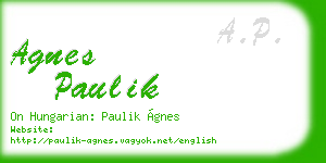 agnes paulik business card