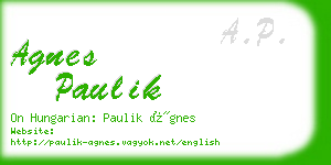 agnes paulik business card